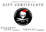 Kombat Instruments Ltd. Gift Certificate